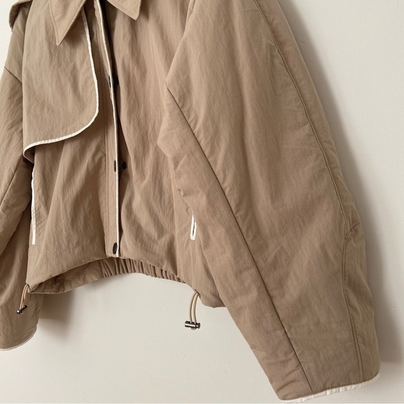 ba&sh Korence Cropped Trench Coat Beige size XS Cotton Utility Minimalist - Picture 12 of 14
